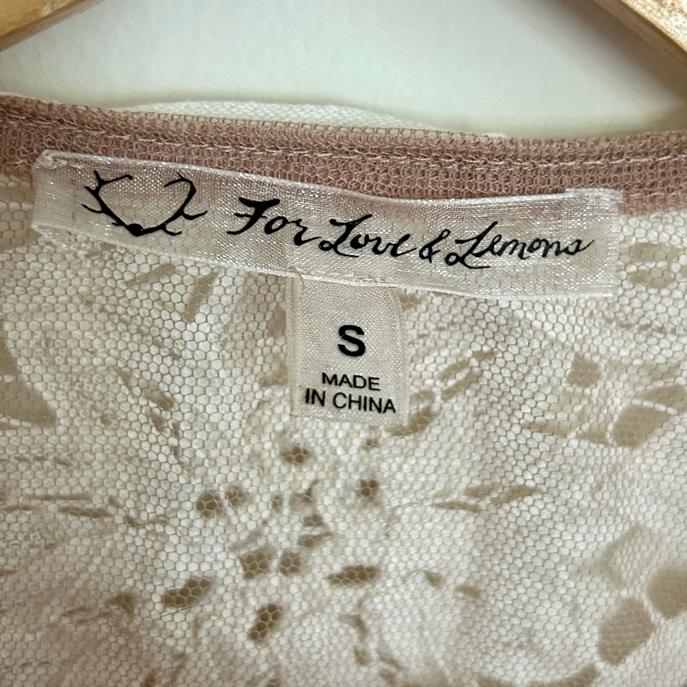 For Love & Lemons Penelope Crop Top in Ivory Nude - Picture 5 of 6
